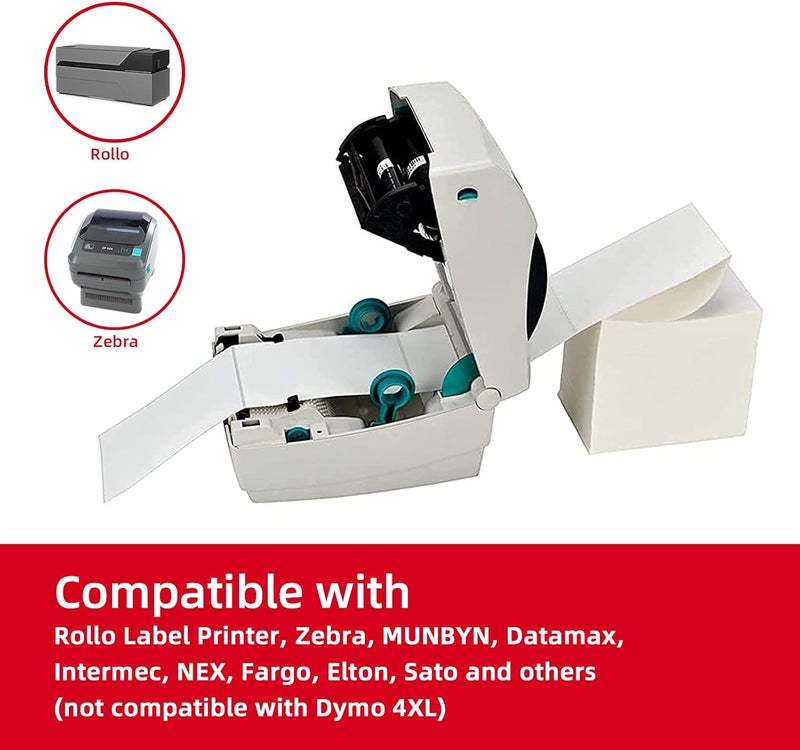 Misofuki 4x6 1 Stack 1000 Labels Fanfold Direct Thermal Shipping Labels Compatible with Rollo, MUNBYN, Zebra, Fargo Label Printer, Permanent Adhesive White Commercial Grade Labels for Thermal Printers - Image 3